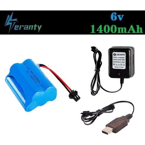 SM Plug) Ni-CD 6v 1400mah Battery + 6v USB Charger For Rc toys Cars Tanks Robots Boats Guns 5* AA 6v Rechargeable Battery Pack