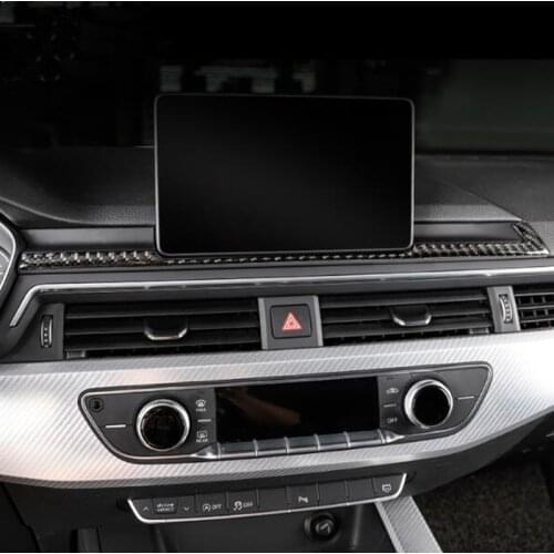 Car Styling For Audi A4 B9 2017-19 Carbon Fiber Center Console Dashboard Navigation Panel Decorative Trim Interior Accessories