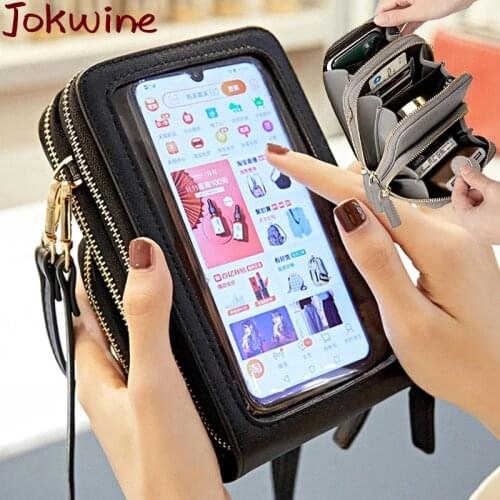 Touchable Cell Phone Shoulder Bags Women Multi-functional Pocket Mini Crossbody Bag Card Purse Ladies Small Female Messenger Bag