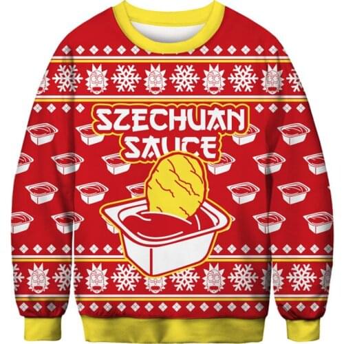 Funny XMAS Ugly Christmas Sweater Unisex Men Women Vacation Cartoon Anime Pullover Sweaters Jumpers Tops Autumn Winter Clothing