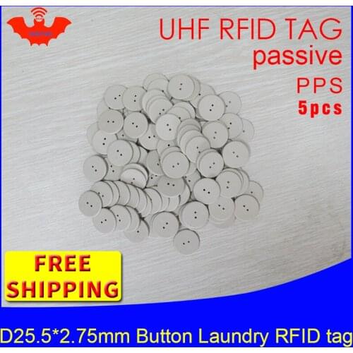 UHF RFID tag laundry PPS button washable 915mhz 868mhz 860-960MHZ Higgs3 EPC 6C 5pcs free shipping smart card passive RFID tags