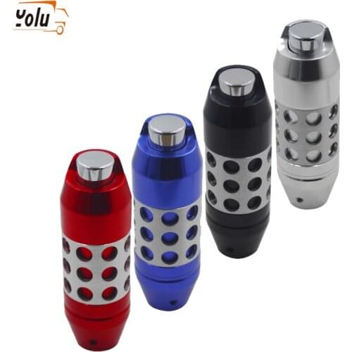 YOLU Universal Automatic Auto AT Car Gear Stick Shift Knob Shifter Lever Cover Button Black/Red/Blue/Silver