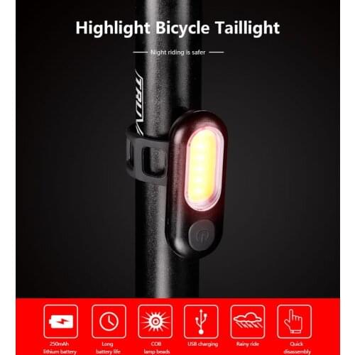Bike Seatpost Light USB Rechargeable Bicycle Taillight COB Highlight Riding Warning Light Helmet Backpack Signal Light For Cycle