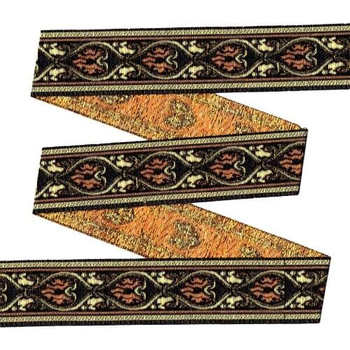 ZERZEEMOOY 30MM 1.2 INCH 10YARD/LOT Polyester Haert Geometric Folk Style Single Face Jacquard Ribbon MZZD181121