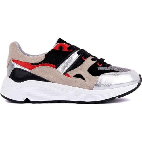 Sail Lakers-Genuine Leather Women Sneakers Casual Sports Shoes Silver White