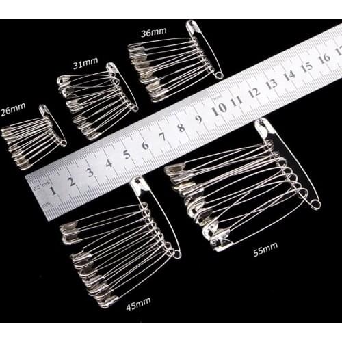 100pc Silver Safety Pins DIY Sewing Tools Accessory Metal Needles Large Safety Pin Small Brooch Apparel Accessories