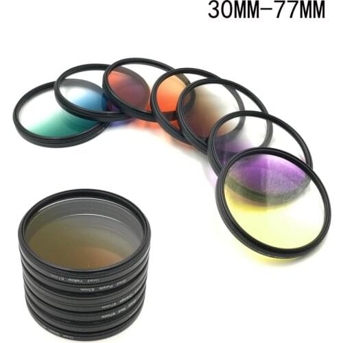30 37 40.5 43 52 55 58 67 72 77mm Graduated Color Filter Camera lens Filter For Nikon Canon Sony