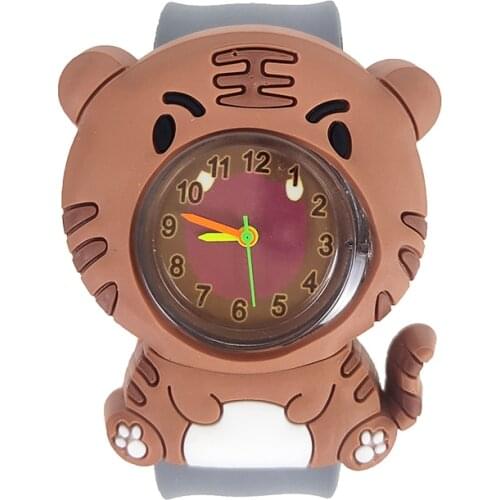 4 Style Cartoon Tiger Pumpkin Childrens Watch Sports Boys Girls Baby Toy Clock Quartz Wristwatch Suitable for Kids Aged 3-8