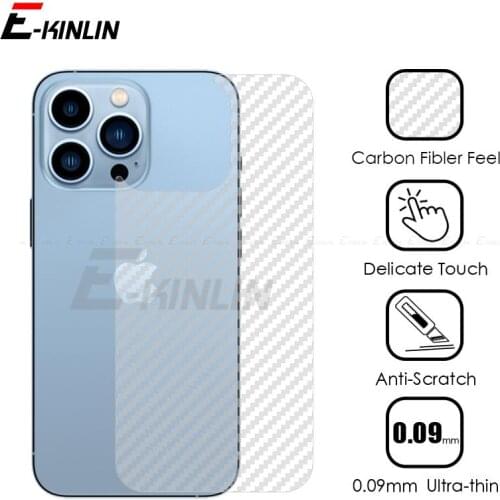 5pcs Soft 3D Carbon Fiber Protective Back Film For iPhone 12 mini 11 Pro XS Max XR X 8 7 6 6S Plus 5 5S SE Rear Screen Protector