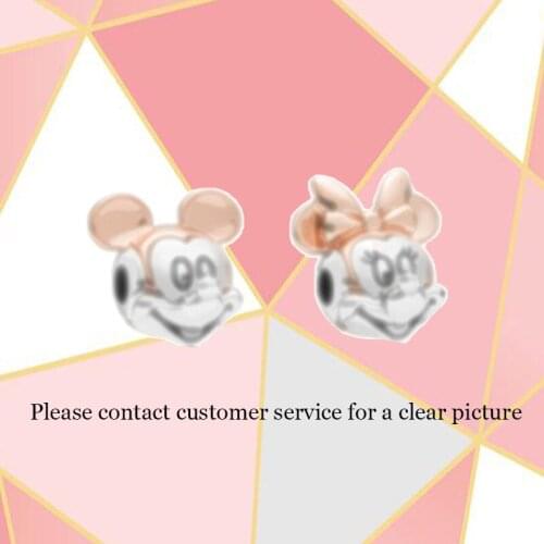 2021 New High-quality Me Series 925 Sterling Silver Rose Gold Cartoon Anime Mouse Pendant, Fashion Diy Jewelry Gift For Ladies