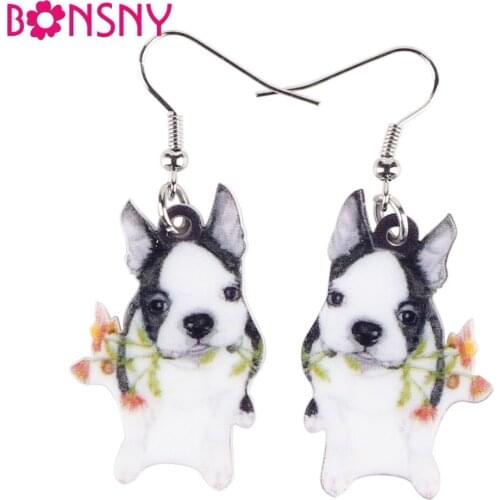 Bonsny Drop Rabbit Head Earrings Acrylic Pattern Long Danlge Earrings Cute Animal New 2016 Fashion Jewelry For Women Accessories