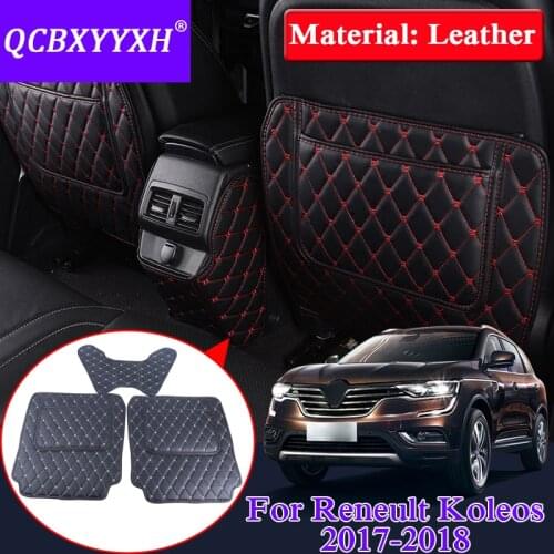 QCBXYYXH Car Armrest Cover Kick Pad Case Back Seat Protection Mat Children Anti-Kick Pad For Renault Koleos 2017-2018 Leather