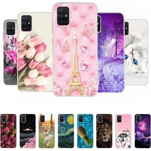 For Samsung Galaxy A71 Case on Funda Samsung A 71 Cover Silicone Soft Shockproof Cute Phone Case For Samsung A71 A715 Back Cover