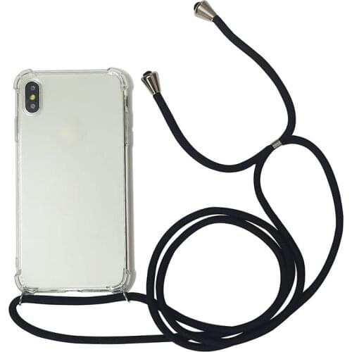 Phone Case For iPhone 12 11 Pro Max X Xr XS 8 7 6 6S Plus Case With Strap Chain Cord Cover for iPhone SE 2020 Soft Clear Fashion