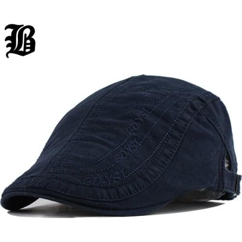[FLB] New Summer Fitted Cotton Berets Caps For Men Casual Peaked Caps letter embroidery Berets Hats Casquette Cap
