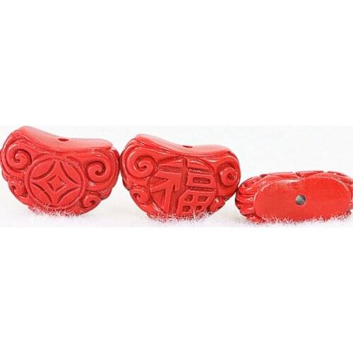HOT!!16*23mm syntheticred cinnabar carved bless heart pendant accessories pendant spacers beads diy jewelry findings 5pcs B944