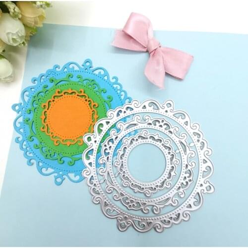 Julyarts 3Pcs Irregular Figure Circle Flower Metal Cutting Die Stencil Scrapbooking Card Making Die Metal Crafts Die Cut Stitch