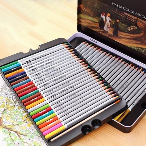 24 36 48 72 lapis de cor profissional colored pencils watercolor pencils lead water-soluble color painting pen student supplies