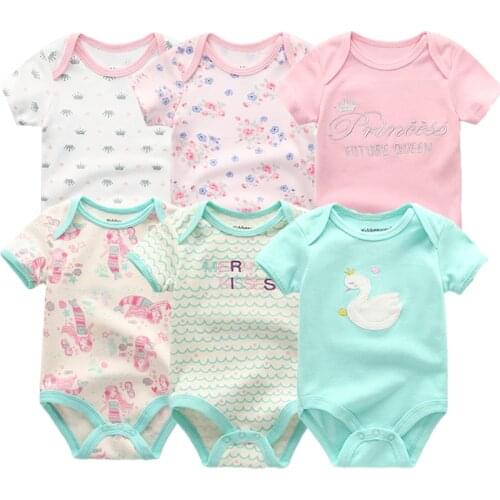 Baby Bodysuit 6-pack Fashion body Short Sleeve Newborn Suits Infant Jumpsuit Cartoon kids baby girl clothes