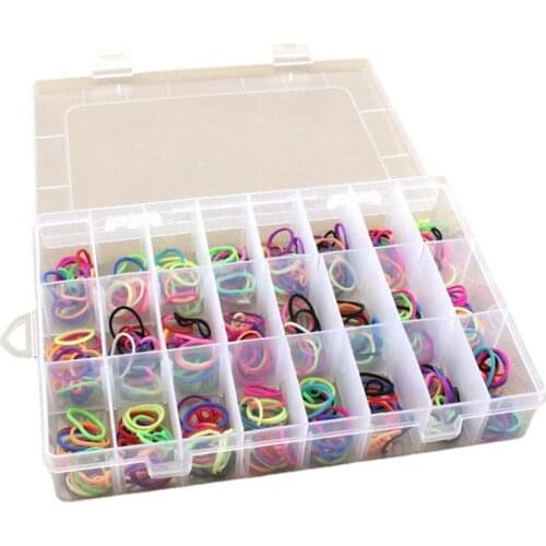 Jewelry Storage Box Practical Adjustable Essential Plastic Case for Bead Rings Earring Necklace 24 Compartment Display Organizer