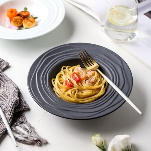 Japanese Creative Ceramic Straw Hat Plate Household Pasta Plate Western Food Plate Soup Plate Dessert Bowl Plate Tableware