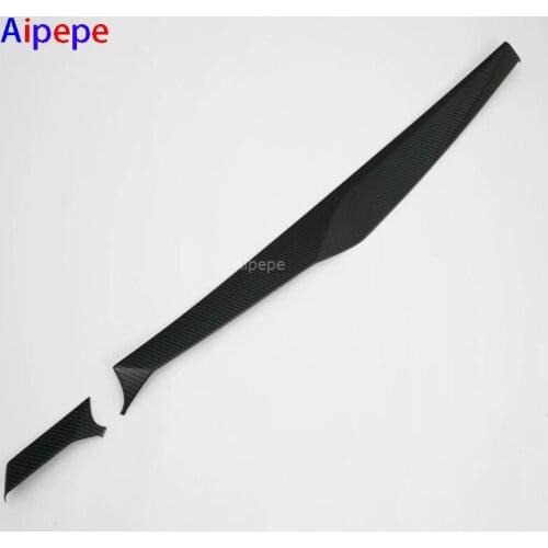 Left hand driving For Audi A6 C8 2019 Center Control Decorative Cover carbon fiber Interior Car Trims 2 pcs Car styling