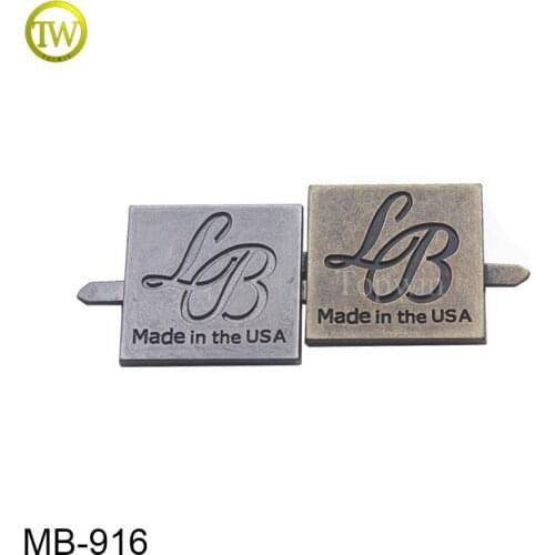 MB916 Custom luxury handbag mtal label metal parts logos metal labels for bags