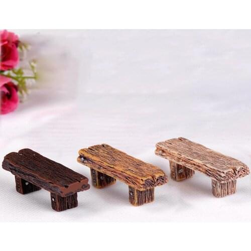 Micro Landscape Romantic Craft Resin Double Stool Bench Garden Figurine Decor