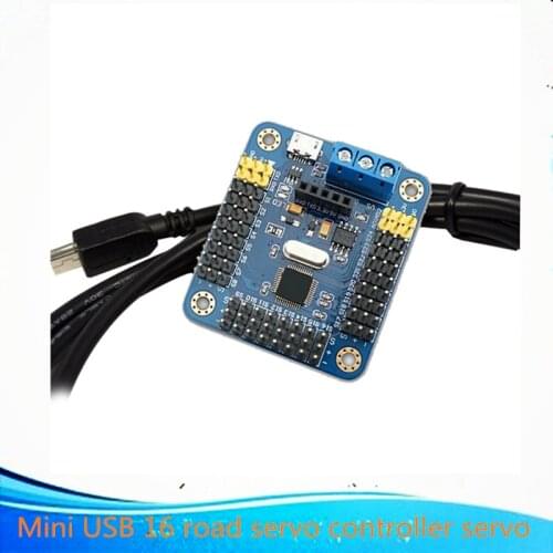 Mini USB 16 road servo controller servo control board USC-16 servo drive robot arm manipulator humaniod diy rc toy car