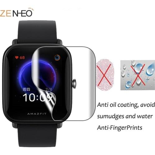 2pcs Soft TPU Protective Film Cover For XiaoMi HuaMi Amazfit Watch POP/POP pro/Bip U Full Screen Protector Case