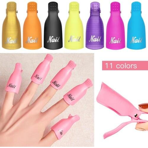5/10pcs Plastic Nail Art Soak Off Cap Clips Set UV Gel Polish Remover Wrap Tool Fluid for Removal of Varnish Manicure Tool