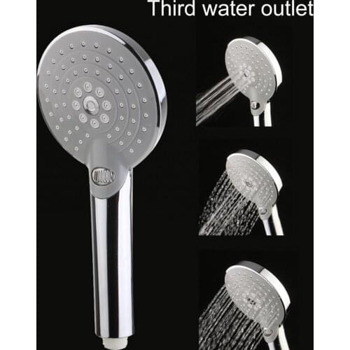 Switch Shower Head 3 Modes Adjustable Electroplating Multi-function High Pressure Handheld Shower Spray for Bathroom