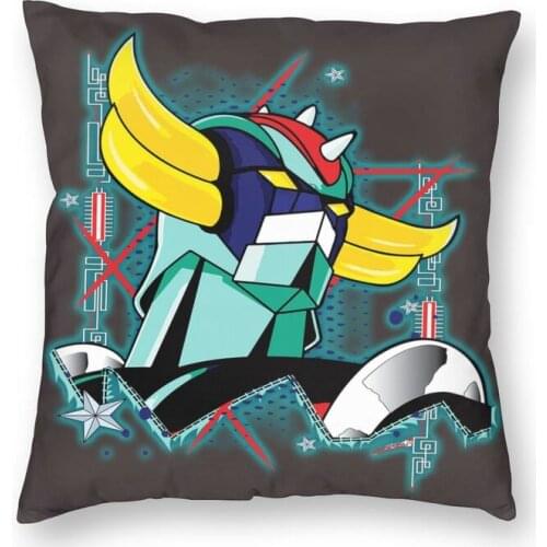 Mechanical Warrior Grendizer Goldrake Cushion Cover UFO Robot Anime Floor Pillow Case for Car Custom Pillowcase Home Decoration
