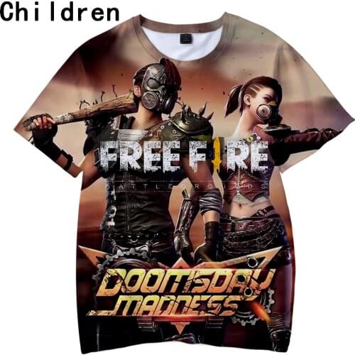Popular Game Free Fire 2018 3D Print Children Summer Cool T-shirts Short Sleeve Trendy Streetwear Tshirts Casual Kids Tee Shirts