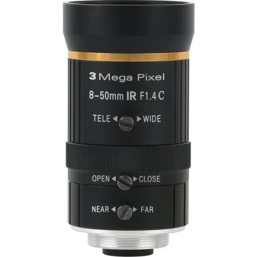 3.0MP Industrial CCTV Microscope CS C Mount Lens 8-50mm Manual IRIS Zoom Big Visual Field Lens For Video Microscope Camera