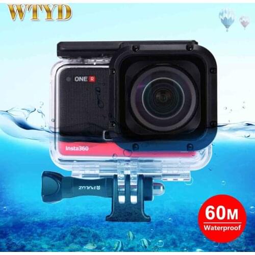 PULUZ 60m Underwater Depth Diving Case Waterproof Camera Housing for Insta360 ONE R Sport Camera Waterproof Protective Case