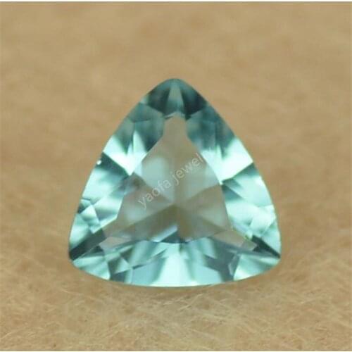 Sale 4x4~10x10mm 5A 106# Light Lake Water Blue Color Trillion Shape Cut Glass Beads Lab Created Gems Loose Glass Stone For DIY