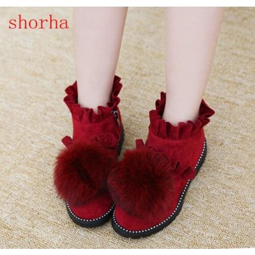 Winter Children Boots Girls PU Leather Boots Fashion Boots High Children Princess Girls Shoes warm cotton girls velvet