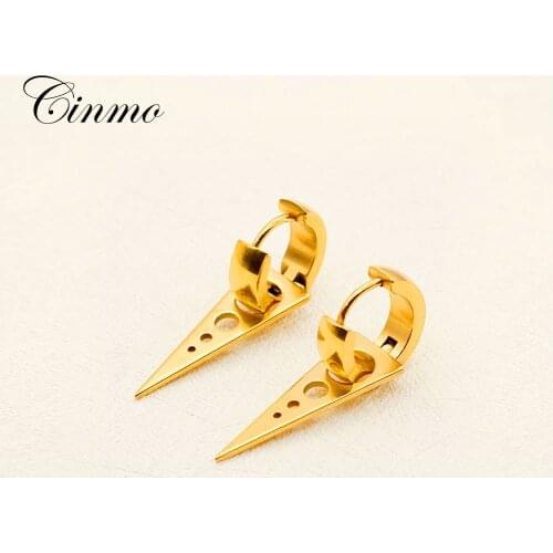 Cinmo Stainless Steel Piercing Drop Earrings Cute Cheese Slices Arc Dangle Earrings For Men Women Wholesale Ear Jewelry Gift
