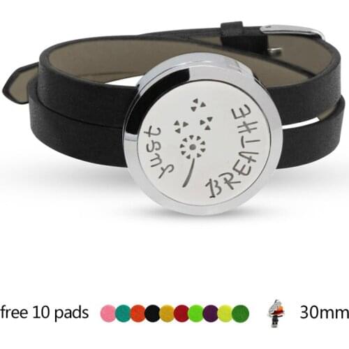 Tree of life Perfume wrap Bracelet wristband 316L Stainless Steel Aroma Locket Magnetic Diffuser locket slide Locket 10 Pad free