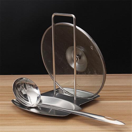 Stainless Steel Pan Pot Cover Lid Rack Stand Spoon Holder Stove Organizer Home Storage Soup Spoon Rests Kitchen Tools Organizer