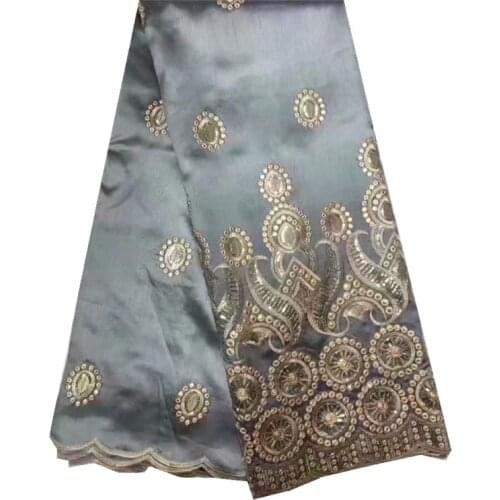 Stylish Embroidery Indian George Wrapper Fabric, African George Fabric With Sequins Super Quality For Woman Dress zgl65-596