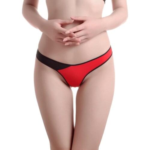 New Simple Splicing Thong G-String Underwear Women Erotic Sexy Low Waist Panties for Women Female Lingerie Solid Briefs