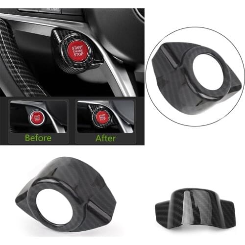 Carbon Fiber Car Start Engine Ignition Button Cover Trim Decoration For Alfa Romeo Giulia 2017 2018