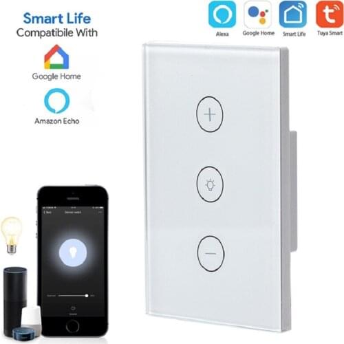 Smart switch U.S wifi dimmer switch wireless remote control scree touch dimmer switch Alexa voice dimming AC110-240V