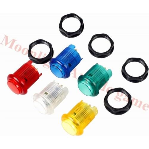 10pcs High Quality Arcade 12V Round LED Illuminated Push Button 28mm colorful led lighted Screw-in Type for Arcade Game Console