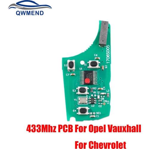 BHKEY 2/3/4 Buttons Remote key PCB For Chevrolet 433Mhz For Chevrolet Malibu Cruze Aveo Spark Sail For Opel Key Electronic Board