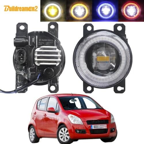 2in1 Car Front Bumper LED Fog Light Assembly Angel Eye Daytime Running Lamp 30W 8000LM 12V For Suzuki Splash Hatchback 2008-2015