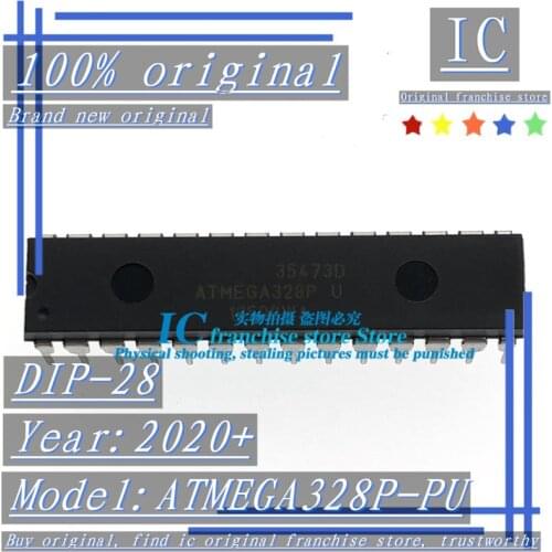 2021+ 100% Brand new original 10PCS-50PCS ATMEGA328P-PU DIP-28 8-bit microcontroller AVR 32K flash memory
