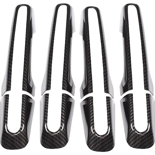 8Pcs Carbon Fiber Abs Chrom Car Door Handle Trim For Land Rover Discovery Sport Lr5 Lr4 For Range Rover Sport Evoque Lr405